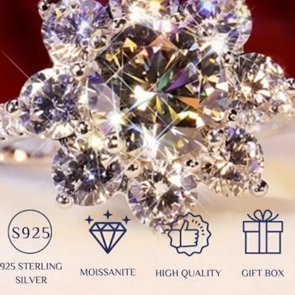 Moissanite 925 sterling Silver Drop Earrings - Picture 2 of 2